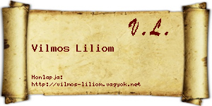 Vilmos Liliom névjegykártya